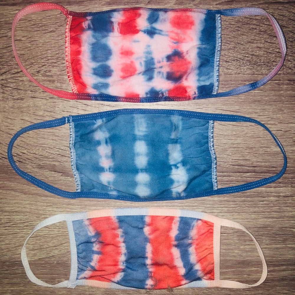 Tie-Dye Masks - Red, White, and Blue